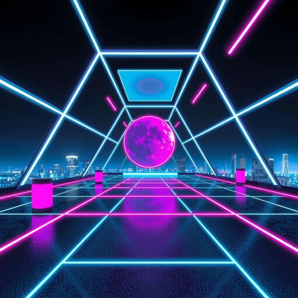 Gaming studio cyberpunk background